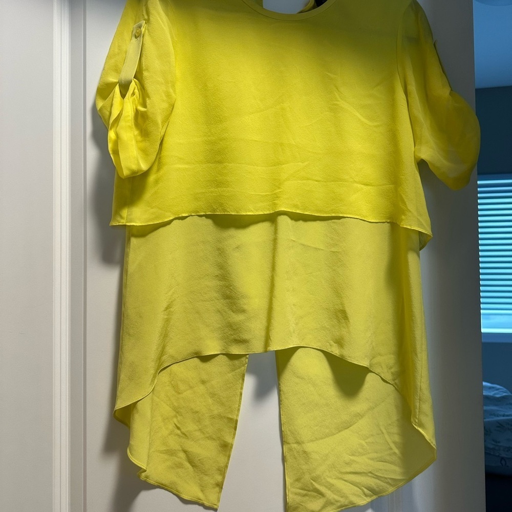 BCBGMaxAzria Bright Yellow Layered Blouse